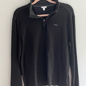 Calvin Klein Mens 1/4 zip pullover Black Size M